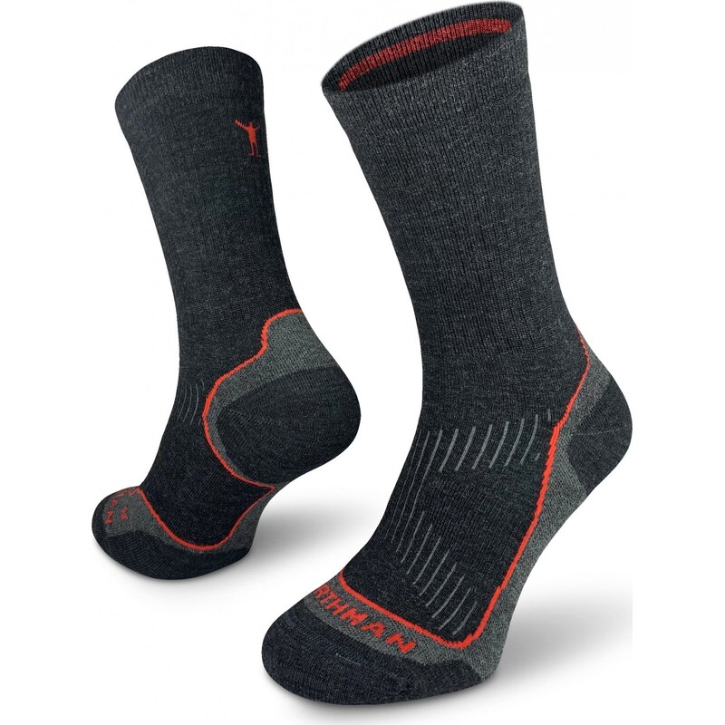 Turistické merino ponožky NORTHMAN Trek Silver PRO černé 117130654