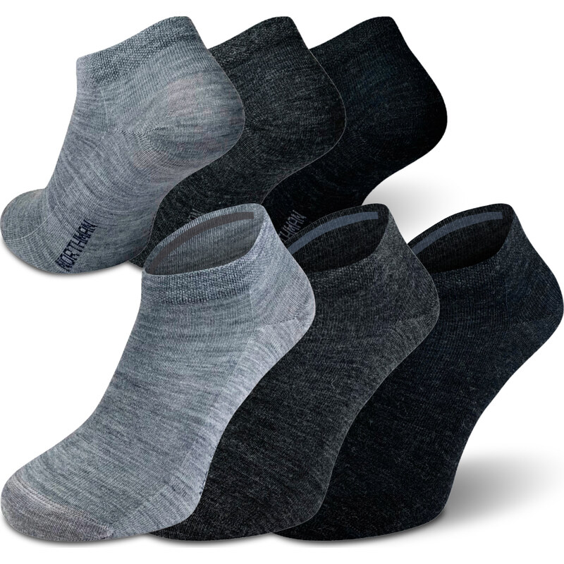 Letní merino ponožky NORTHMAN 3-pack černý mix 117225722