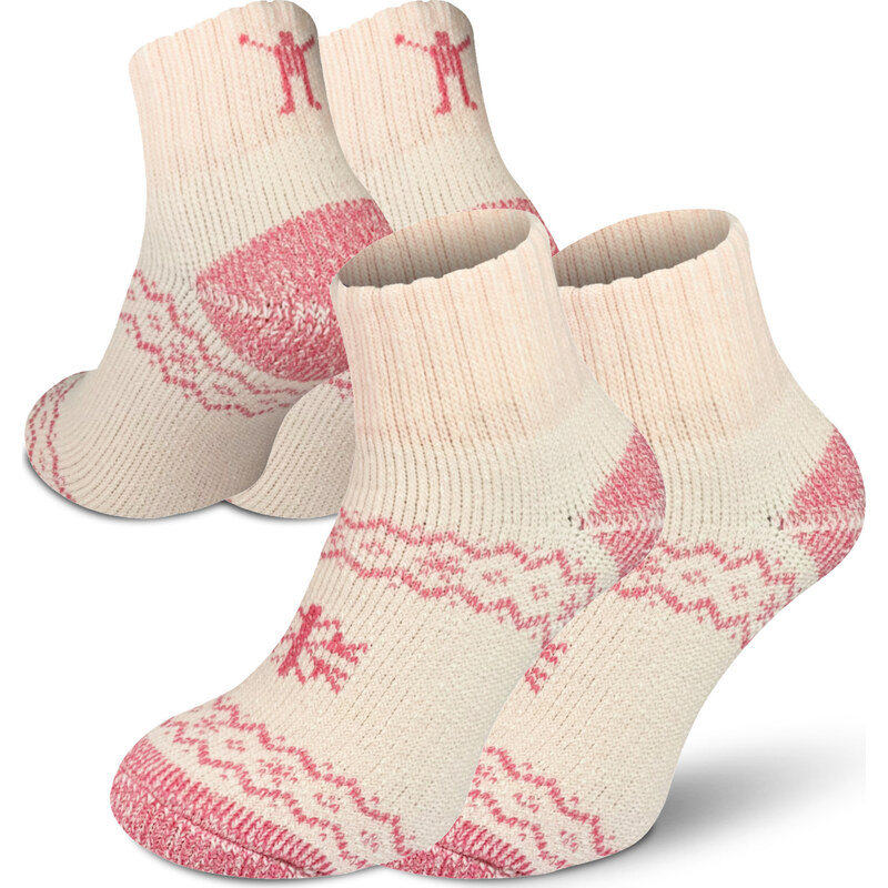 Zimní merino ponožky NORTHMAN Arctic Home 2-pack růžové 117225715