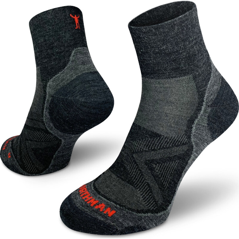 Běžecké merino ponožky NORTHMAN PRO Mid tmavě šedá 117225723
