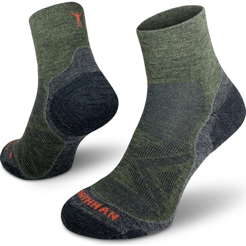 Běžecké merino ponožky NORTHMAN PRO Mid tmavě zelené 117225747