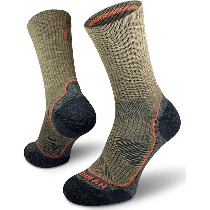 Turistické merino ponožky NORTHMAN Trek Silver Light hnědá 117225758