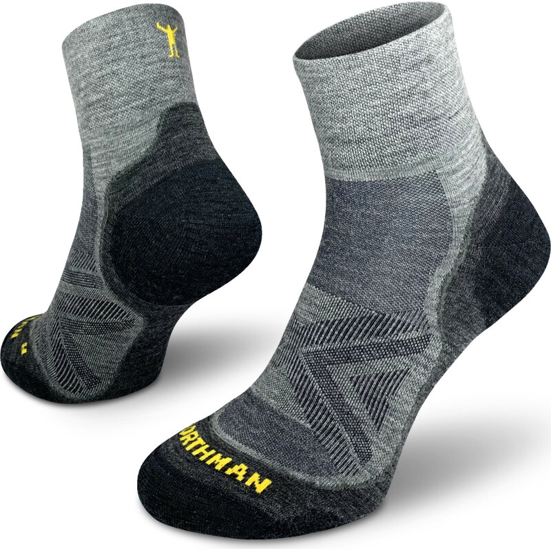 Běžecké merino ponožky NORTHMAN PRO Mid světlé šedé 117225773
