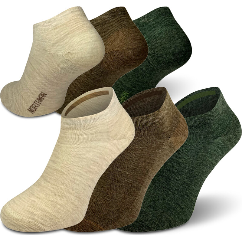 Letní merino ponožky NORTHMAN 3-pack hnědý mix 117225769