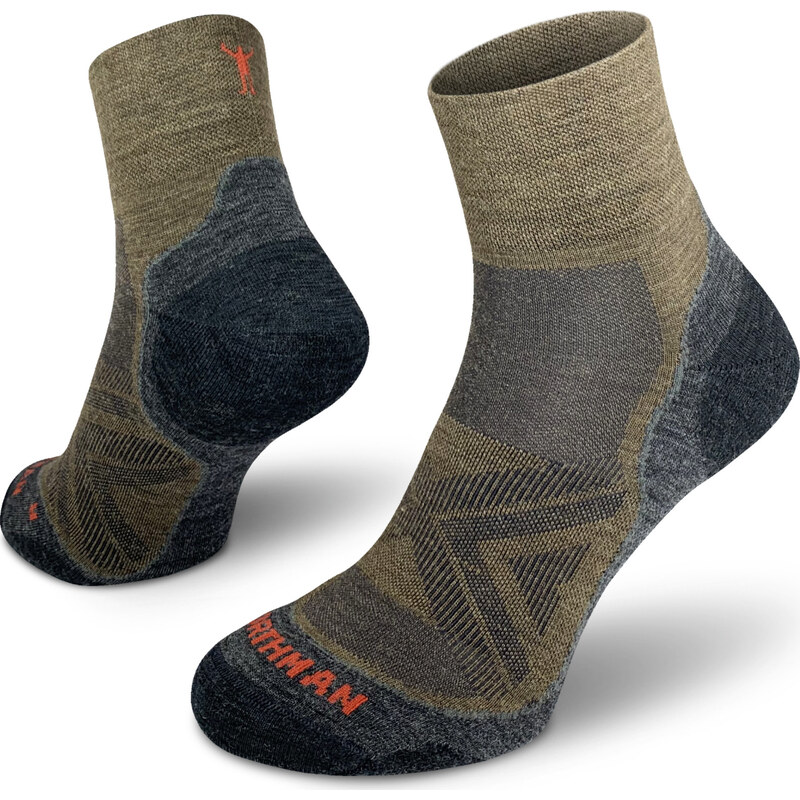 Běžecké merino ponožky NORTHMAN PRO Mid hnědé 117225782