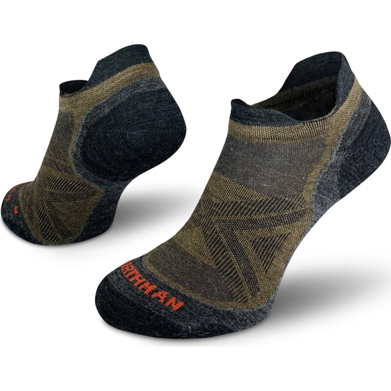 Běžecké merino ponožky NORTHMAN PRO Low hnědé 117225786