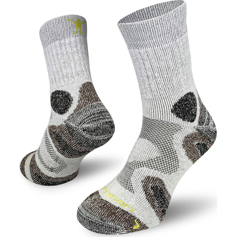 Turistické merino ponožky NORTHMAN Trekking Mid bílé 117225783