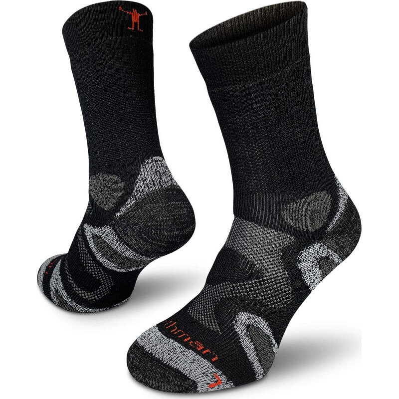 Turistické merino ponožky NORTHMAN Mid Crew černé 117225792