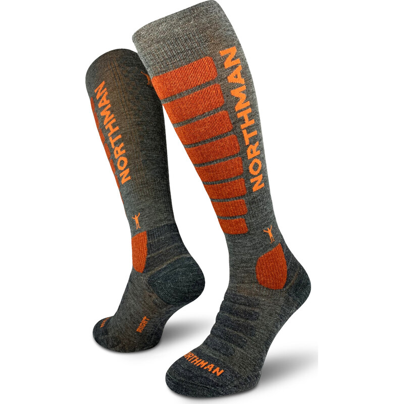 Lyžařské kompresní merino ponožky NORTHMAN 21 tmavě šedé 118572596