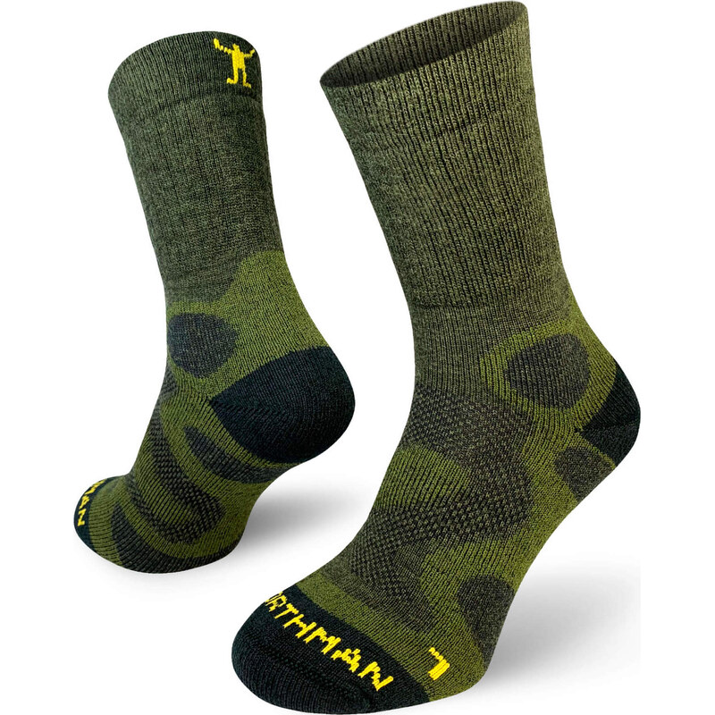 Turistické merino ponožky NORTHMAN Svarog tmavě zelené 118572597