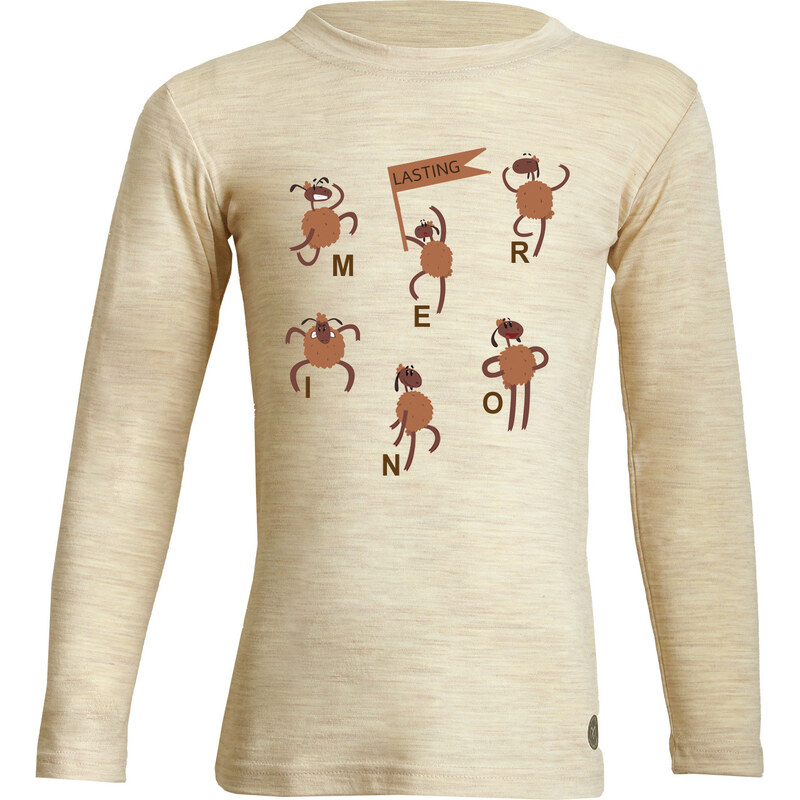 Dětské merino triko LASTING Lopy béžové 118572671
