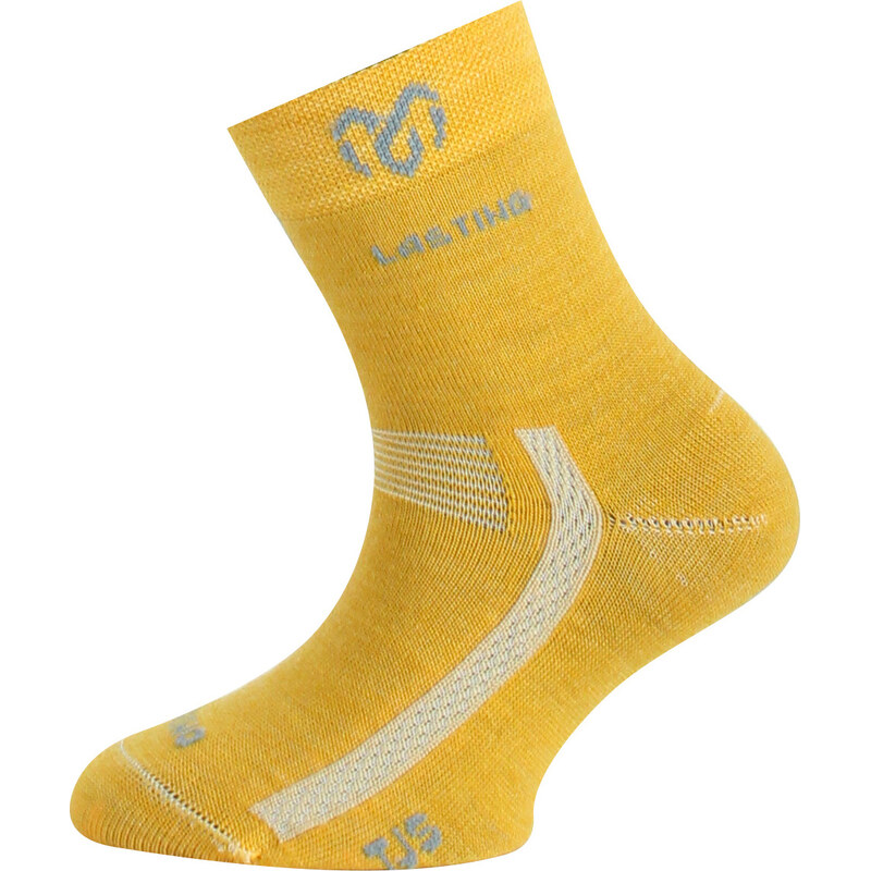 Dětské merino ponožky LASTING TJS žluté 118572676