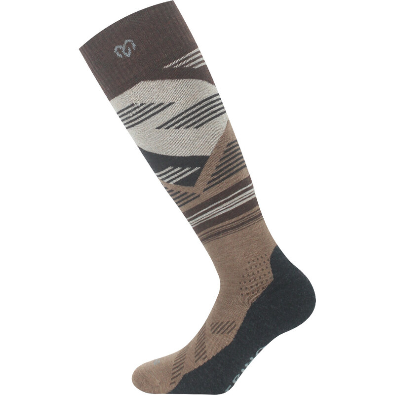Unisex merino lyžařské podkolenky LASTING SIW hnědé 118572685