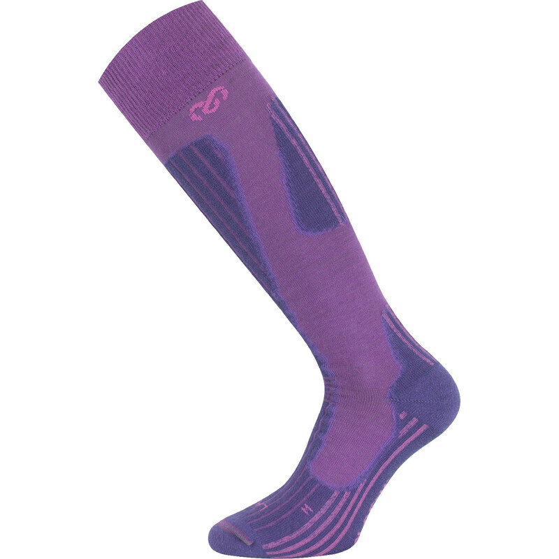 Unisex merino lyžařské podkolenky LASTING SWH fialové 118572709