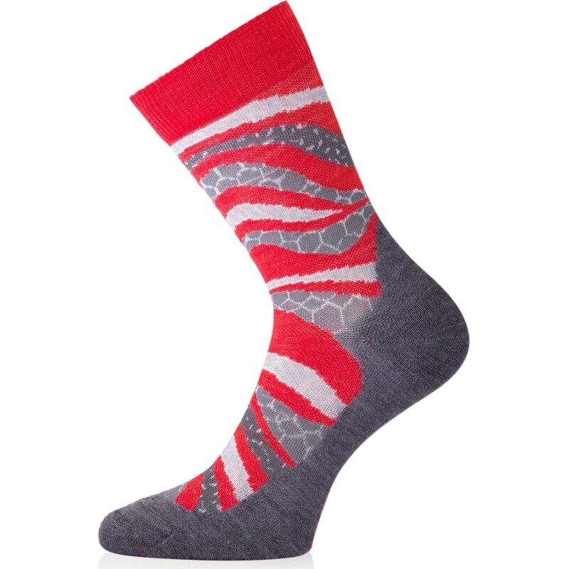 Unisex merino ponožky LASTING WLF červené 118572764