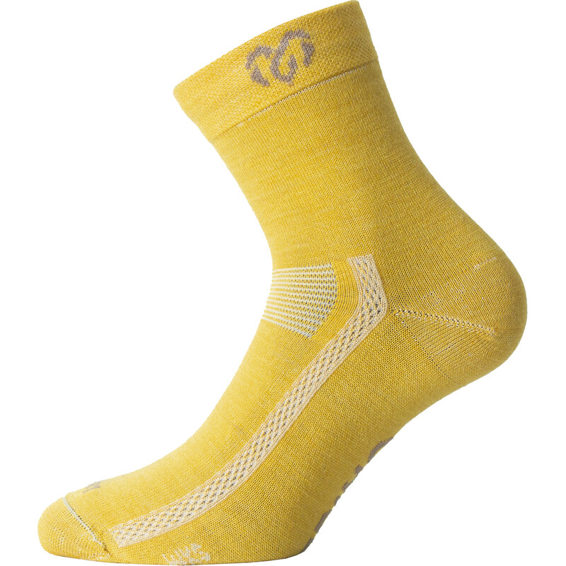 Unisex merino ponožky LASTING WKS hořčicové 118572769