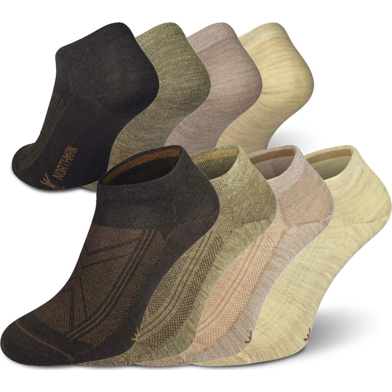 Letní merino ponožky NORTHMAN Gobi 4-pack hnědý mix 118572807