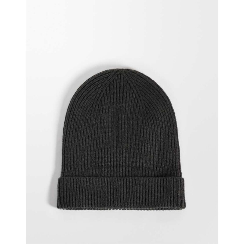 Selected 100% merino wool sailor beanie in earthy brown 118699395