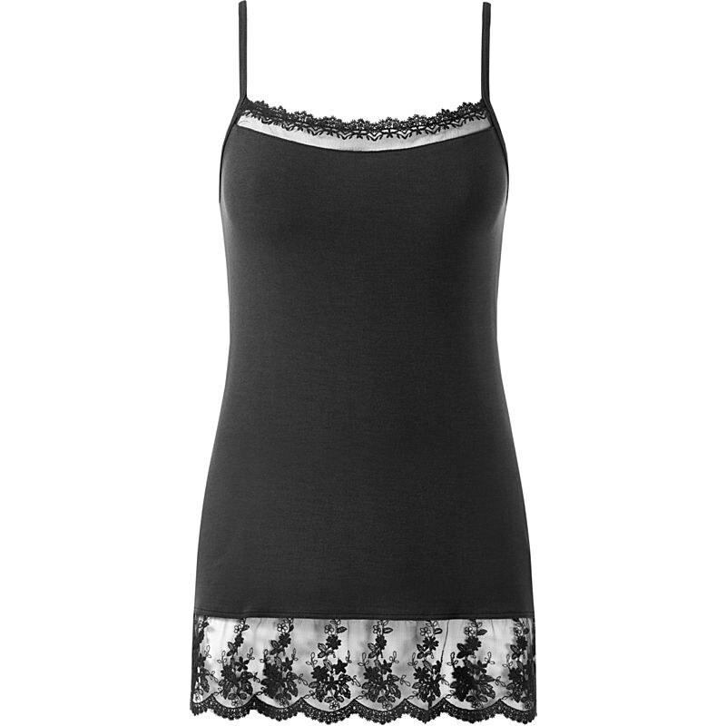 Intimissimi Viscose Tank-Top with Tulle Ruffle