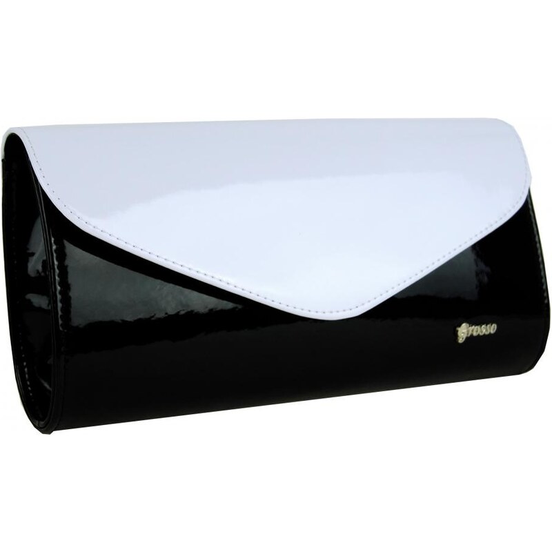 Černo-bílá listová kabelka do ruky GROSSO - černo-bílá
