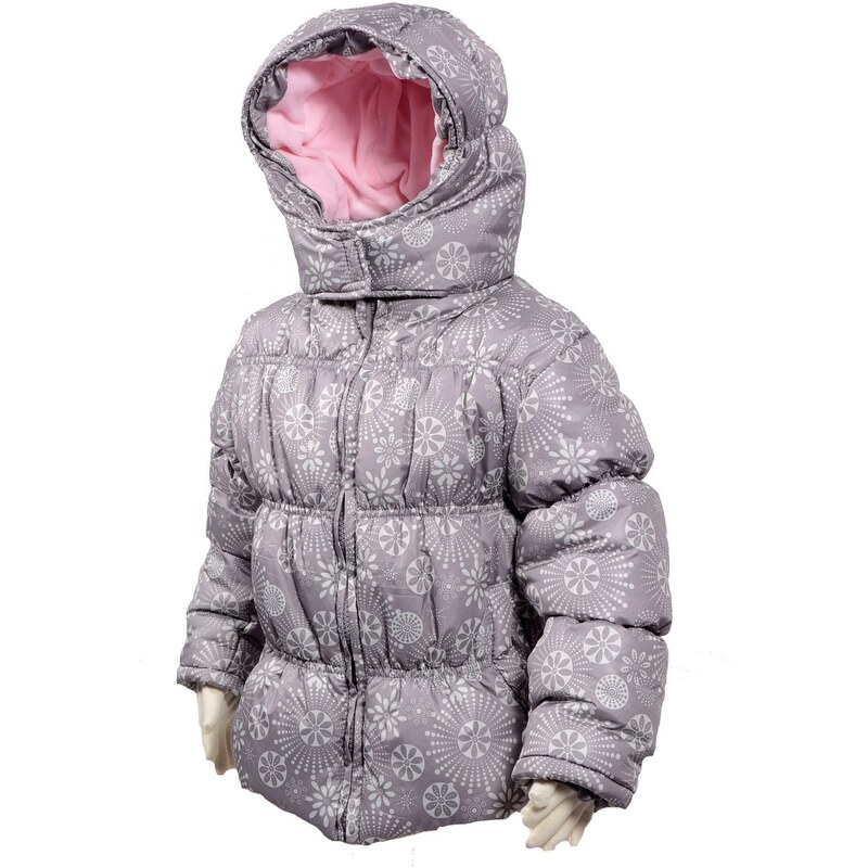 Bugga Dívčí zimní bunda Puffy s podšívkou - šedá