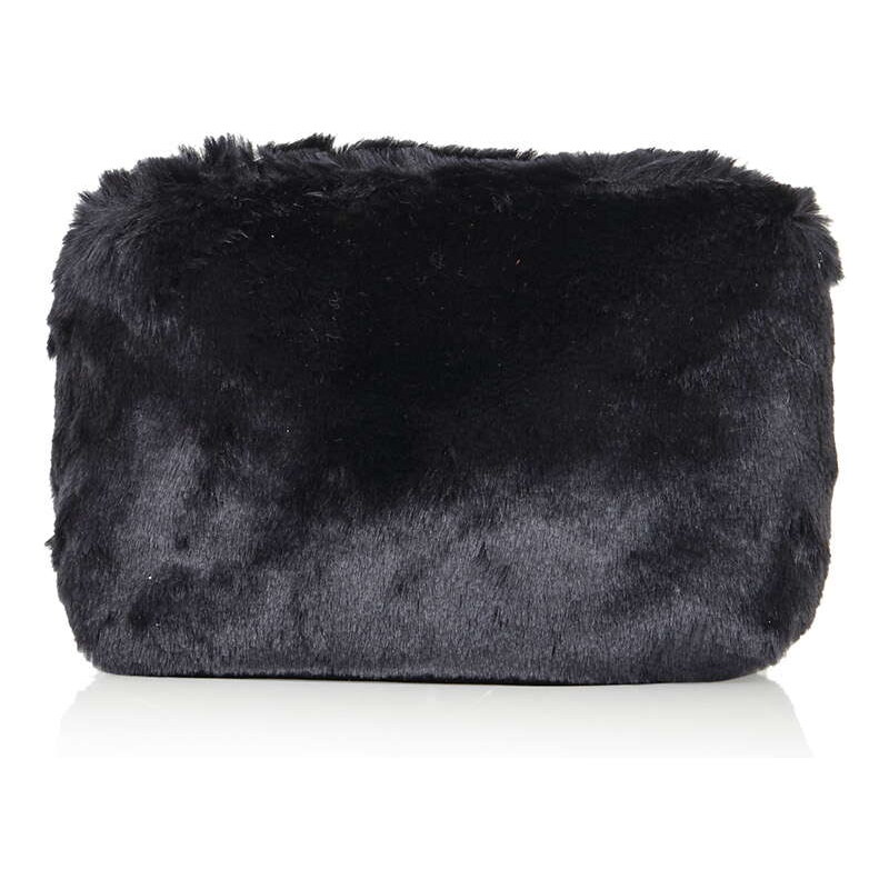 Topshop Faux Fur Zip Make Up Bag