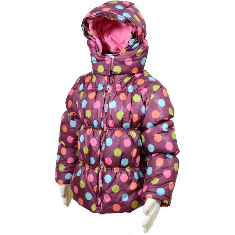 PIDILIDI Dívčí puntíkovaná bunda Puffy - fialová