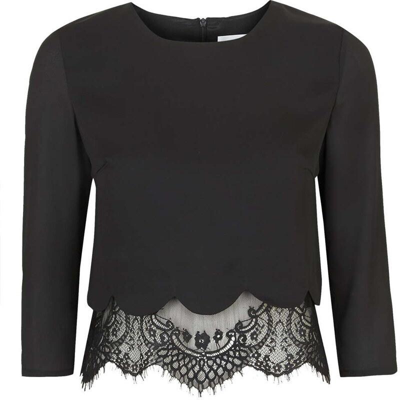 Topshop **Esmeralda Scallop And Lace Hem Blouse by Jovonna