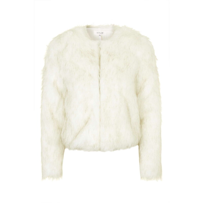 Topshop **Push Your Luck - Beige Faux Fur Jacket by WYLDR