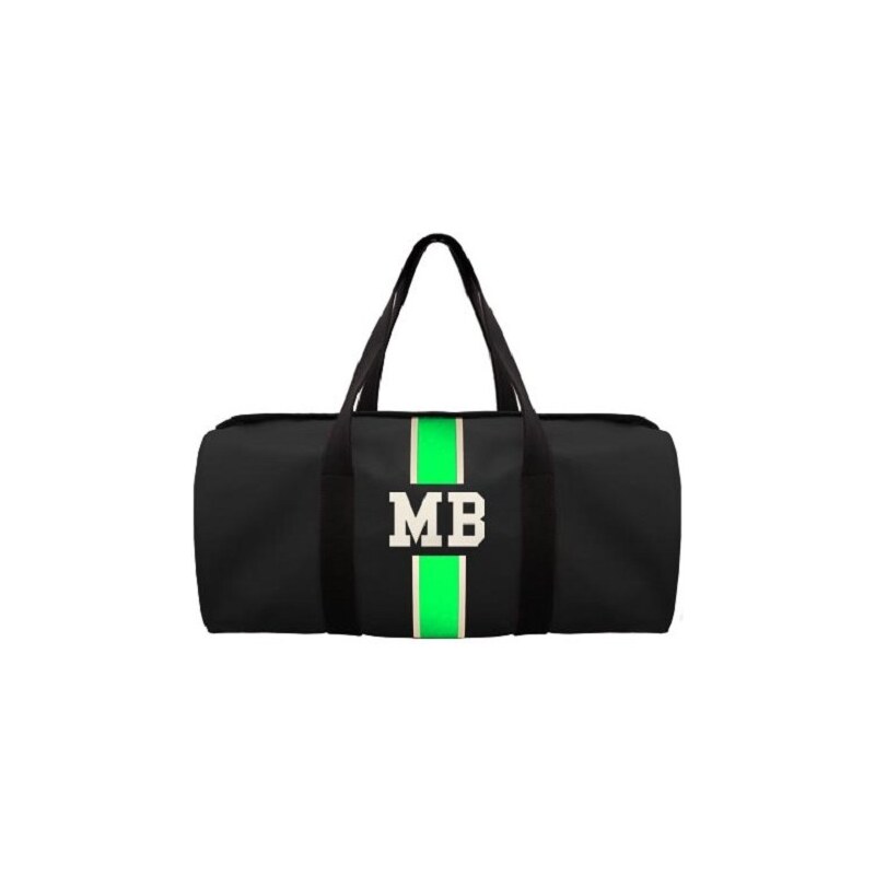 Mia Bag Černá taška (unisex) - válec - zelený pás, Barva zelená