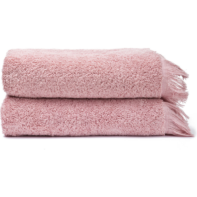 Sada 2 růžových bavlněných ručníků Casa Di Bassi Face, 50 x 90 cm
