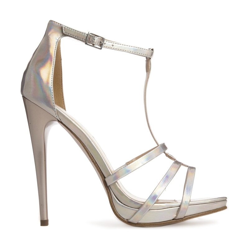 Carvela Jennie Metallic Silver Heeled Sandal
