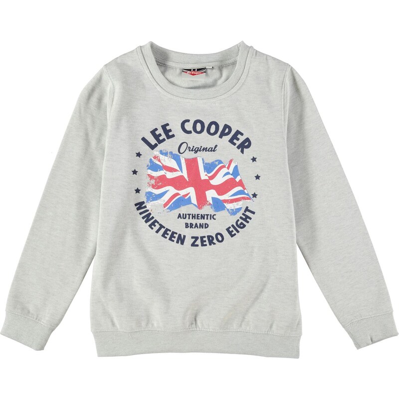 Lee Cooper Flag Crew Sweater dětské Boys Oatmeal Marl