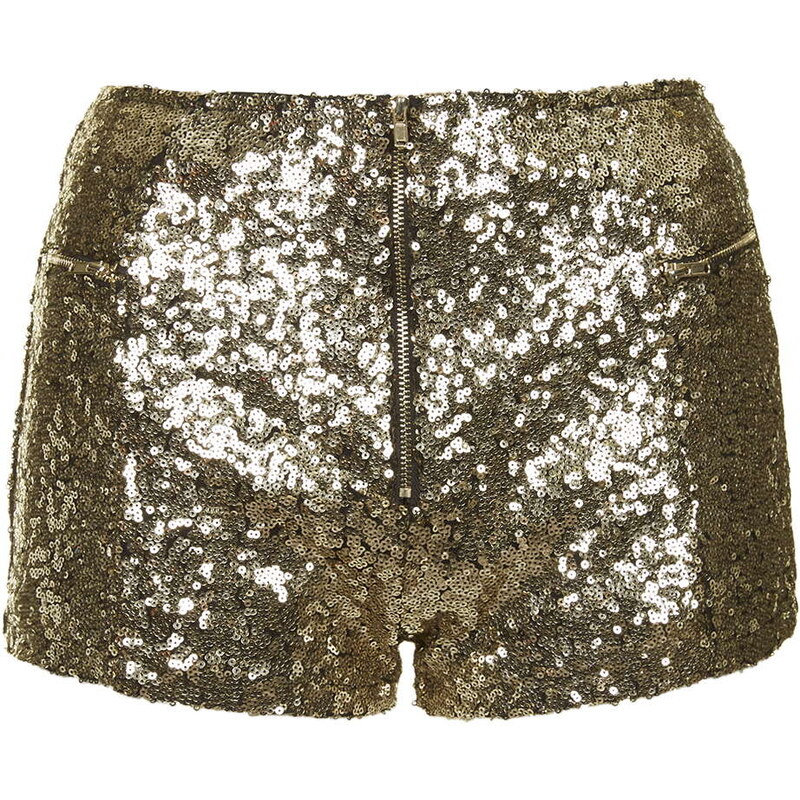 Topshop **Infinity Gold Sequin Mini Shorts by WYLDR