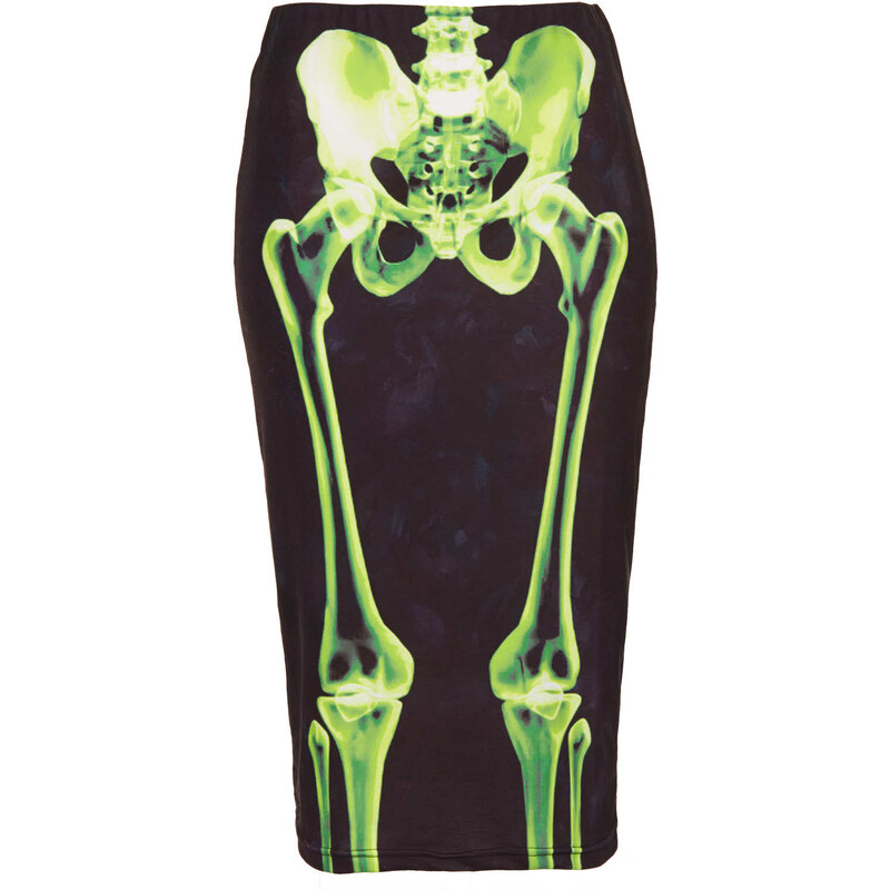 Topshop Skeleton Print Tube Skirt
