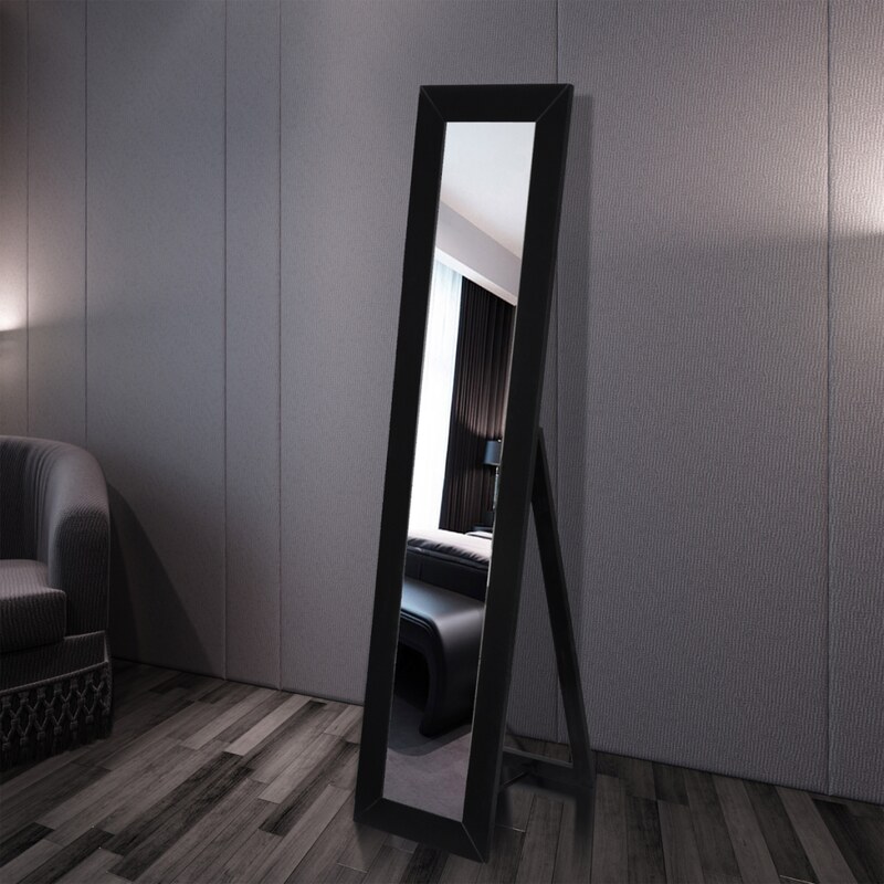 Černé nastavitelné stojící zrcadlo Jaelyn