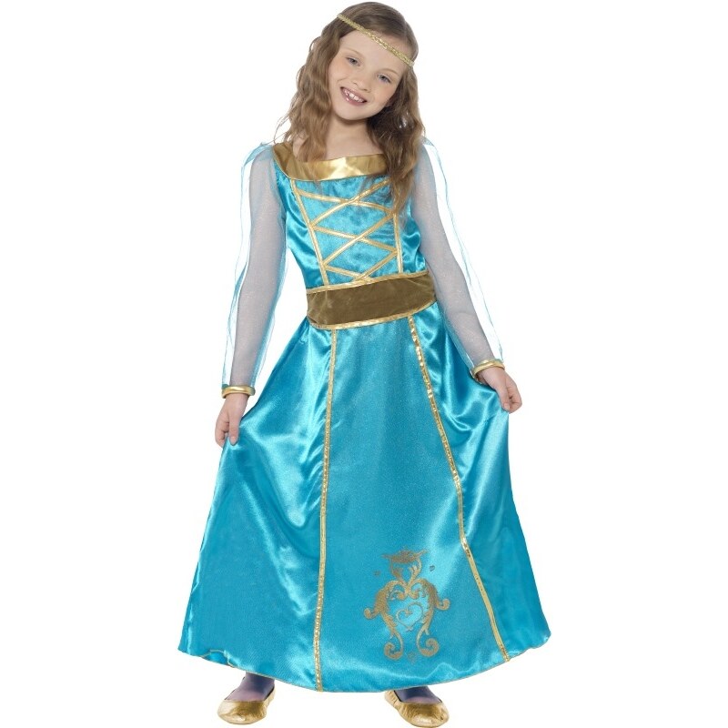 Smiffys Kostým modré princezny - 4 - 6 roků