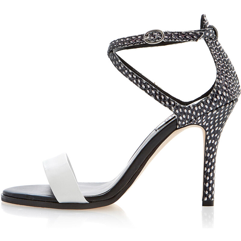 Topshop **Heidie Mixed Material Cross Over Strap Sandals by Dune