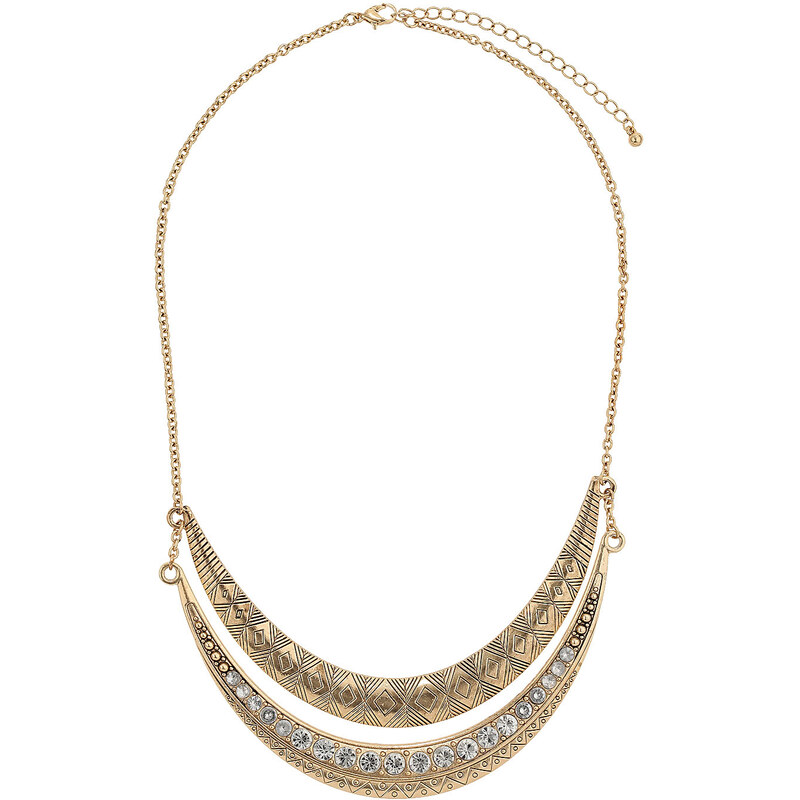 Topshop Double Curved Bar Necklace