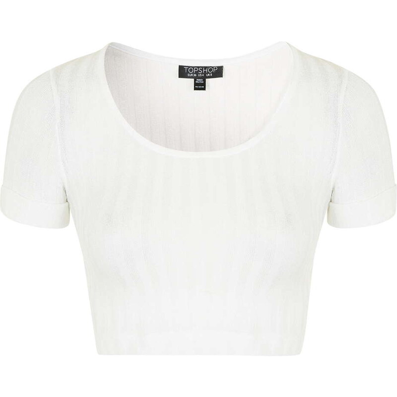 Topshop Knitted Roll-Back Crop