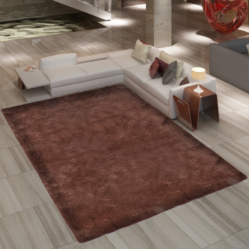 Velice kvalitní chlupatý hnědý koberec Shaggy 80x150cm