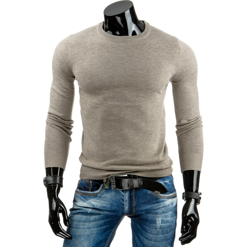 streetIN Hnědý pánský svetr s žebrovaným lemem a rukávy Velikost: XL