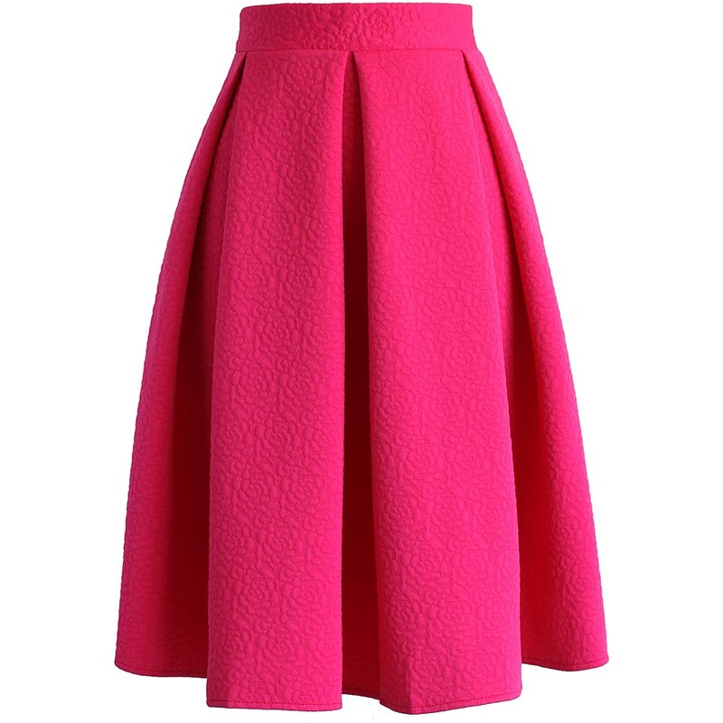 CHICWISH Dámská sukně Midi Hot Pink!