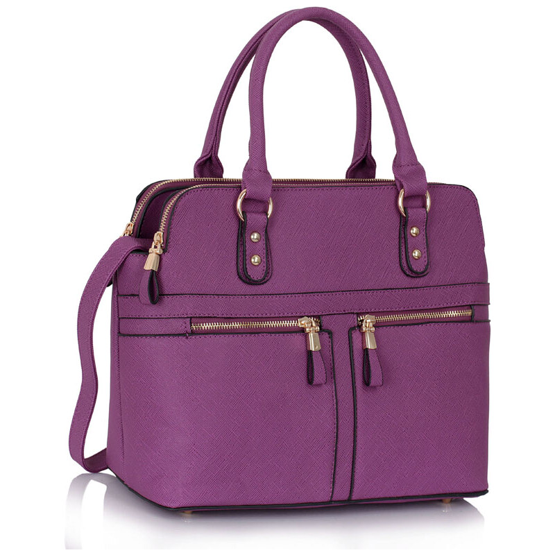 LS fashion LS dámská kabelka se zipy 250 fialová