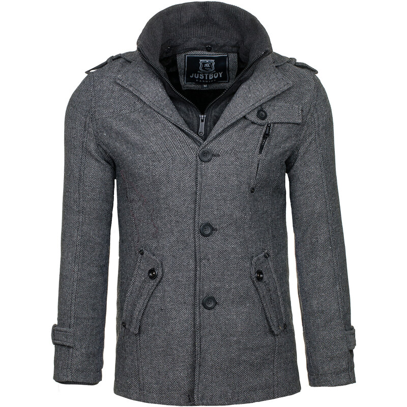 Hoody Pánský kabát - šedá Velikost: XL
