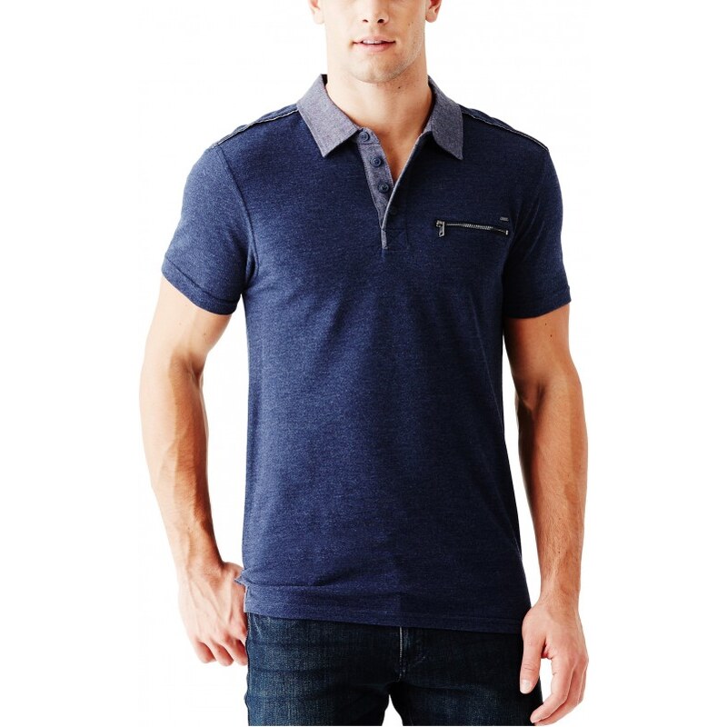 GUESS GUESS Moore Short-Sleeve Pique Polo - ink