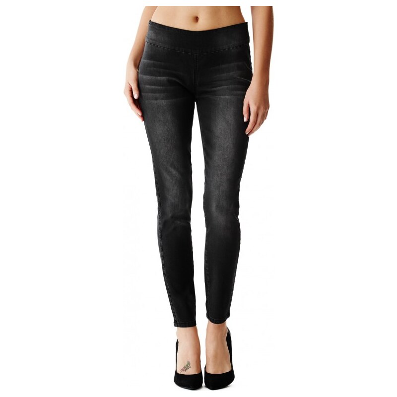 GUESS GUESS Maliah Ultra-Skinny Jeggings in Aged Black Wash - black wash