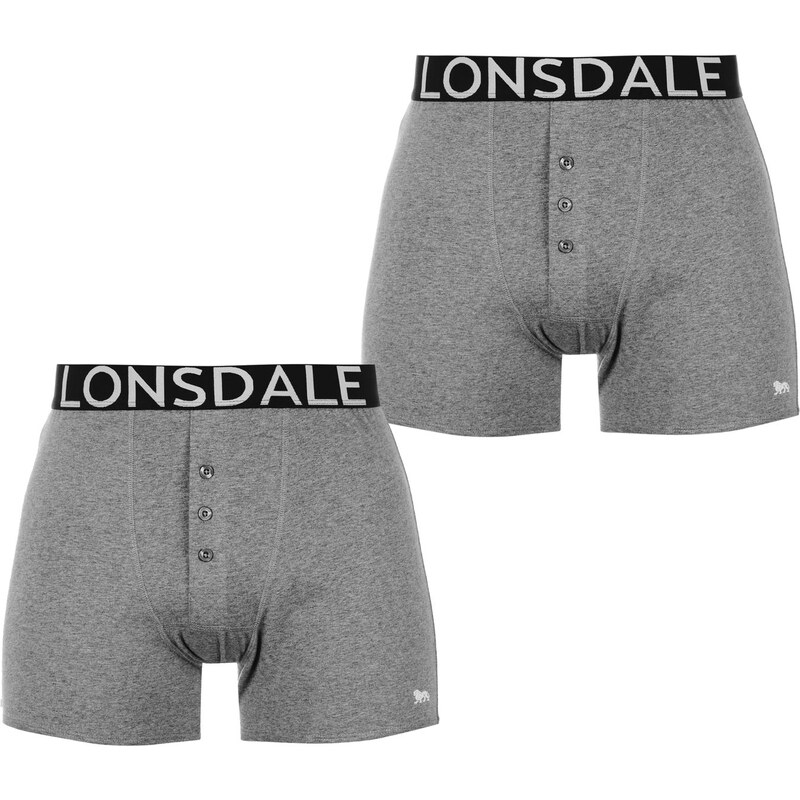 Boxerky Lonsdale 2 Pack Dk CharcM/White