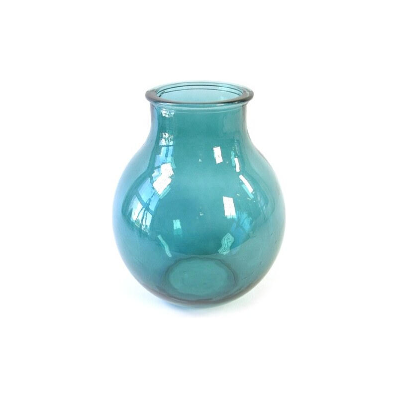 KERSTEN - Váza skleněná, modrá, 29x29x38cm - (LEV-1538)