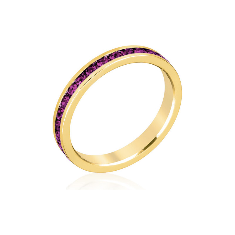 LYRA Prsten s fialovými Swarovski krystaly R01147G-V20